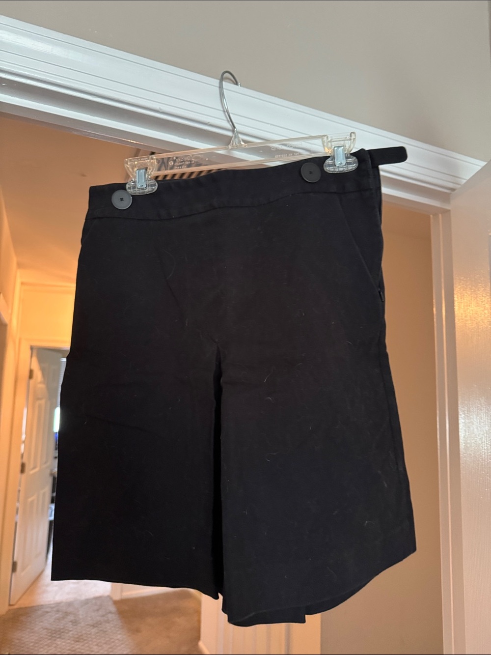 Lilly Pulitzer Black A-Line Midi Skirt with Button Waist